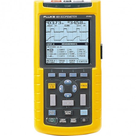 Fluke 123B Industrial ScopeMeter Hand-Held Oscilloscope, 2 Channel, 20MHz