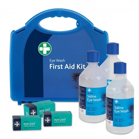 Triple Eye Wash Station in Blue Integral Aura Box