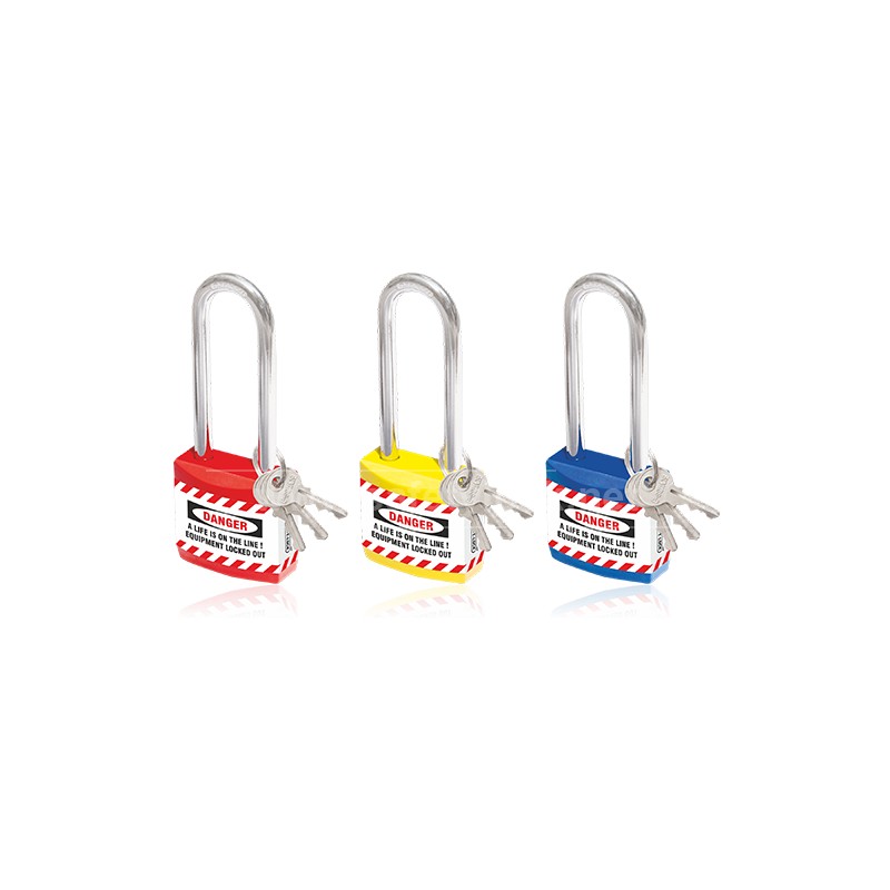 Beian-Lock Jacket PadLock - Lockout Lock with Long Shackle - Set of 3