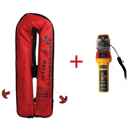 Lalizas Lamda Inflatable Lifejacket Auto, 150N & 275N, SOLAS/MED with Ocean Signal MOB1, set