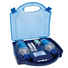 Reliance Saline Double Eye Wash Station in Blue Integral Aura Box