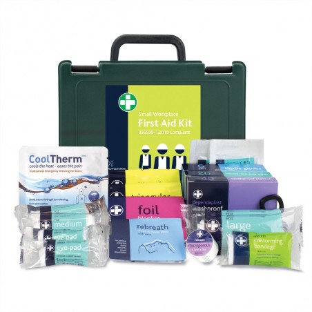 Reliance BS8599-1:2019 Small Workplace First Aid Kit inF Green Durham Box – inc bracket