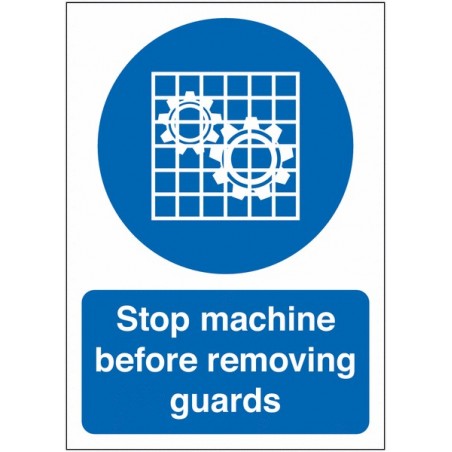Stop Machine Before Removing Guards Signs