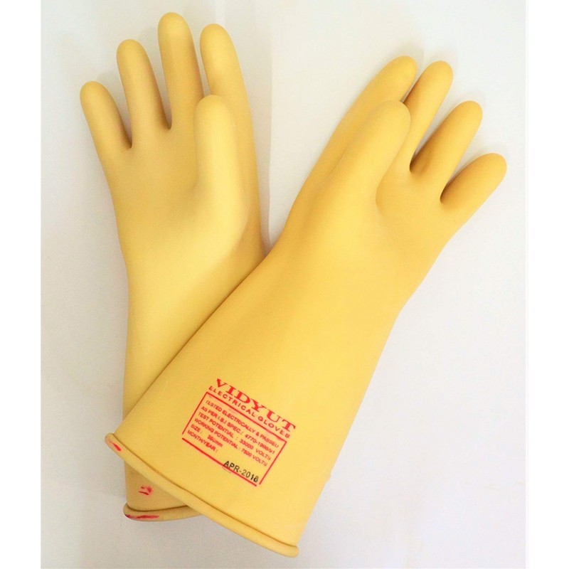 Electrical Safety Hand Gloves Vidyut Electricity Rubber Gloves 11 KVA