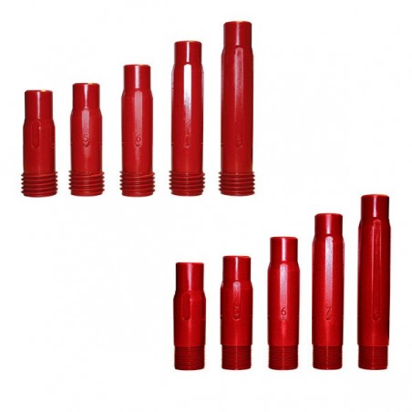 A silicon carbide liner provides up to a 50% longer life and weighs 40% less than a tungsten carbide liner. The polyurethane jac