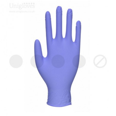 Unigloves Kooltouch Nitrile Hand Glove - Extra Strong Blue Nitrile Exam Gloves - Chemical tested - Meets EN455 + EN374 Standards