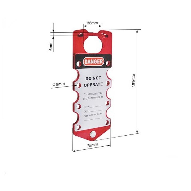 8 Hole Labeled Aluminum Lockout Hasp - Tagout - Buy Online - Supplier ...
