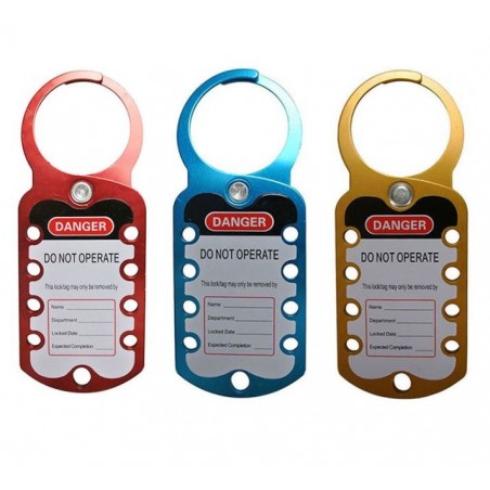 Order 8 Hole Labeled Aluminum Lockout Hasp, looking for where to buy Labeled Aluminum Lockout Hasp, we are suppliers of Aluminum