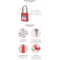 Buy Quality Safety Lockout Padlocks - Order Steel Shackle Lockout Padlocks Brass / Zinc Alloy Lock Cylinder from Suppliers in ni