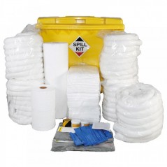Order 1100Ltr Oil and Fuel Spill Kit in Wheelie Industrial Bin from Trusted Suppliers of Spill and Containment Products, Buy che