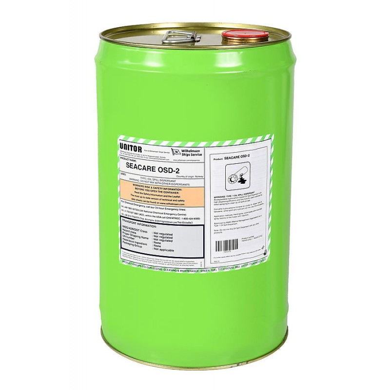 Seacare OSD-2 Oil Spill Dispersant is a biodegradable hydrocarbon based product with high dispersing efficiency and low toxicity