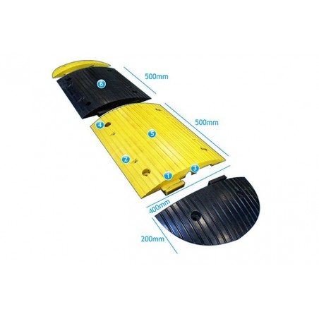 Traffic Speed Ramps Bump 50mm & 75mm high- Recycled PVC Segments