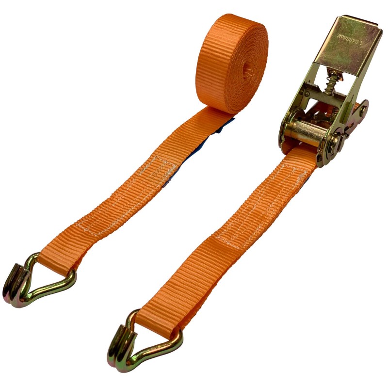 4 Ton Double “J” Hook Cargo Lashing Ratchet Tie Down Strap Belt
