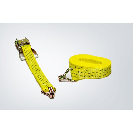 DeltaPlus 1.5 Ton Double “J” Hook Cargo Lashing Ratchet Tie Down Strap Belt