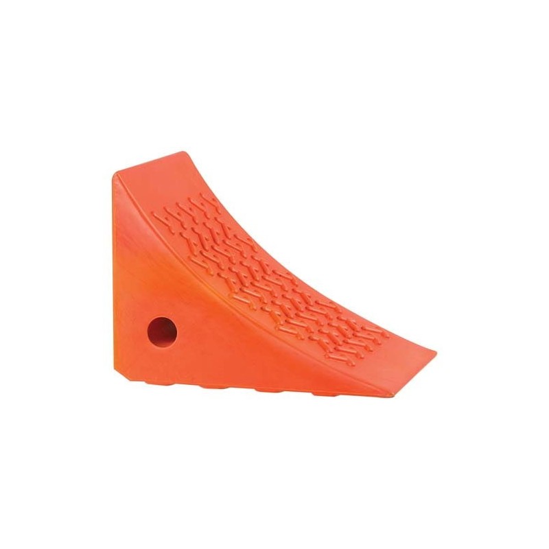 8" Wide x 8" High x 11" Deep,
7" Wide x 6" High x 8" Deep,
14-1/2" Wide x 14-1/2" High x 17" Deep, Orange Urethane Wheel Chock