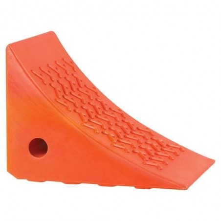 8" Wide x 8" High x 11" Deep,
7" Wide x 6" High x 8" Deep,
14-1/2" Wide x 14-1/2" High x 17" Deep, Orange Urethane Wheel Chock