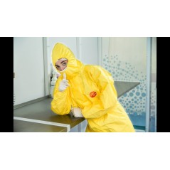 Dupont Tychem 2000 C CHA6 Yellow Chemical Coverall  with socks TCCHA5TYL16