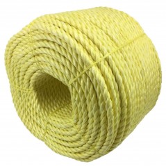 3 Strand Twisted Polypropylene Mooring Rope yellow