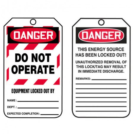 Lockout Tagout “Danger” Tags