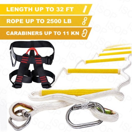 Emergency Fire Escape Rope ladder 3 - 4 Story Homes 32 ft (10m)