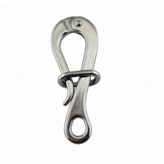 4 Inch Quick Release Eye 316 Stainless Steel Locked Rectangle Ring Folding Pelican Hook For Fishing Vessel
