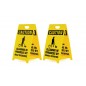 Wet floor signs and markings.