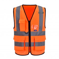 A-SAFETY High Visibility Vest with 7 Pockets