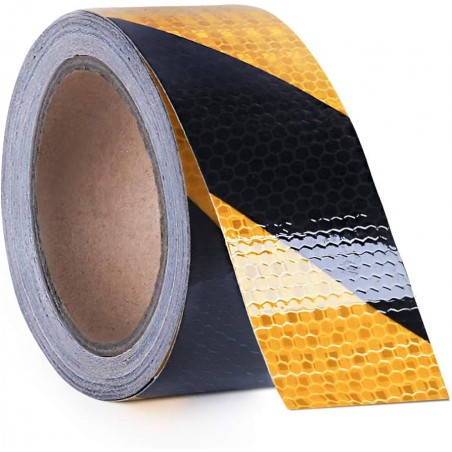 Waterproof Black and Yellow Adhesive Safety Conspicuity Reflector Tape