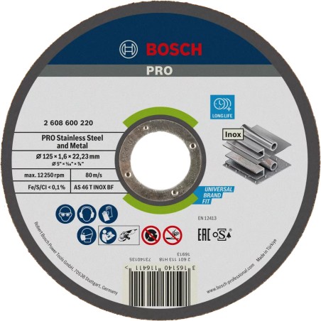 Bosch PRO Stainless Steel and Metal Bonded Cutting Disc – For Small Angle Grinders