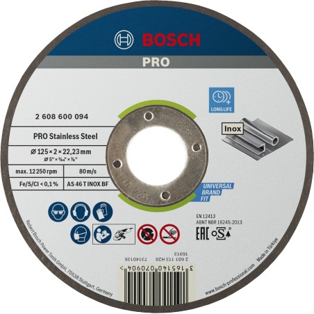 Bosch PRO Stainless Steel Bonded Cutting Disc – For Small Angle Grinders (Long Life)