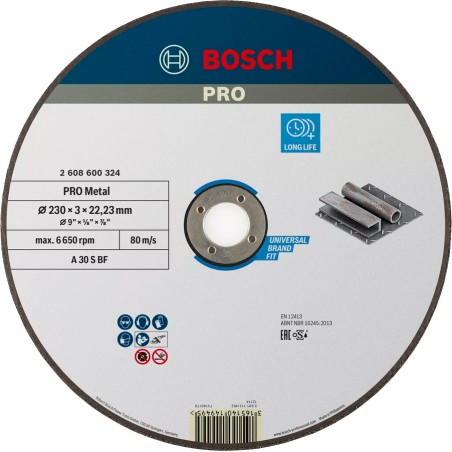 Bosch PRO Metal Bonded Cutting Disc – Long Life for Large Angle Grinders