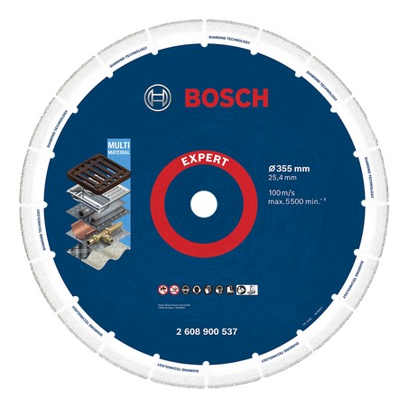 Bosch EXPERT Diamond Metal Wheel Cutting Disc – 355 x 25.4 mm (For Petrol Saws & Chop Saws)