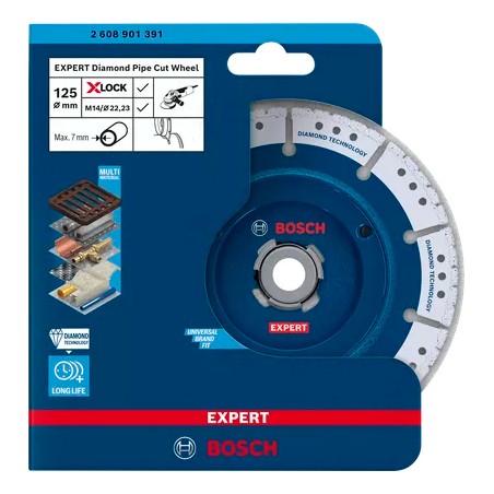 Bosch EXPERT Diamond Pipe Cut Wheel Cutting Disc – 125 mm (X-LOCK)
