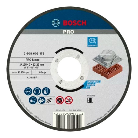 Bosch PRO Stone Bonded Cutting Disc for Small Angle Grinders