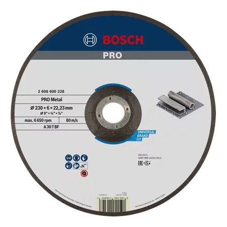 Bosch PRO Metal Bonded Grinding Disc – For Large Angle Grinders with Locking Nut