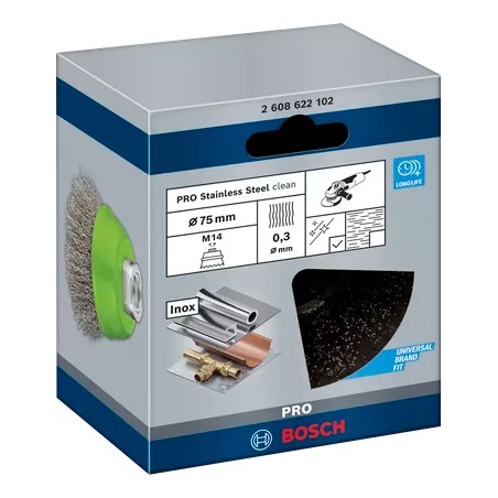 PRO STAINLESS STEEL CLEAN CUP BRUSH – FOR SMALL ANGLE GRINDERS