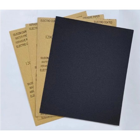 SiC Wet Sandpaper Sheets – 9" x 11" (Silicon Carbide, Pack of 50)